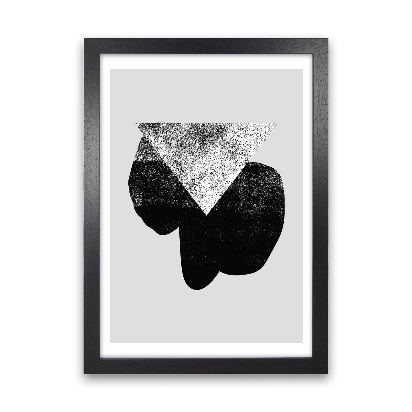 Graffiti Black And Grey Triangle Art Print by Pixy Paper Black Grain