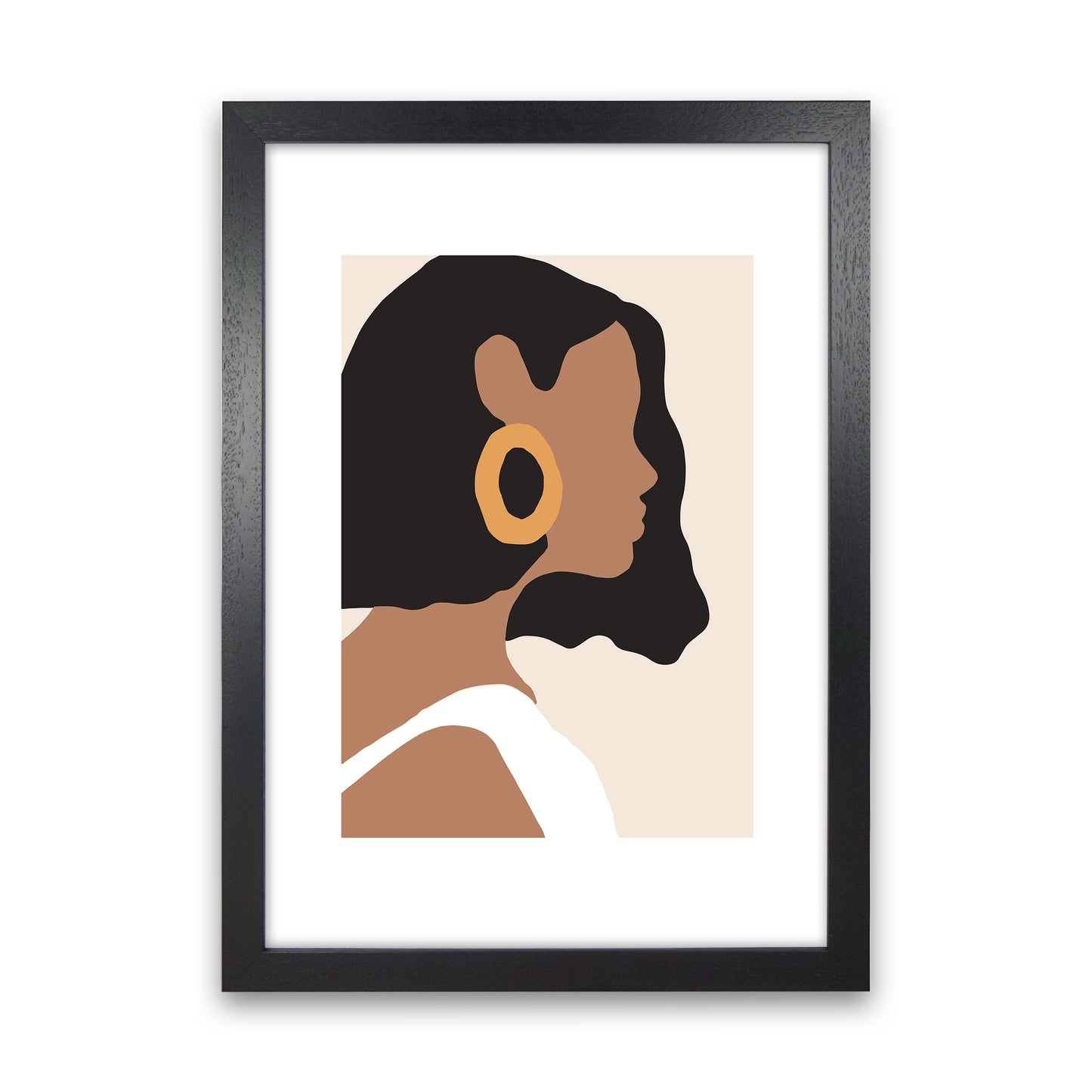 Mica Girl With Earring N6 Art Print by Pixy Paper Black Grain