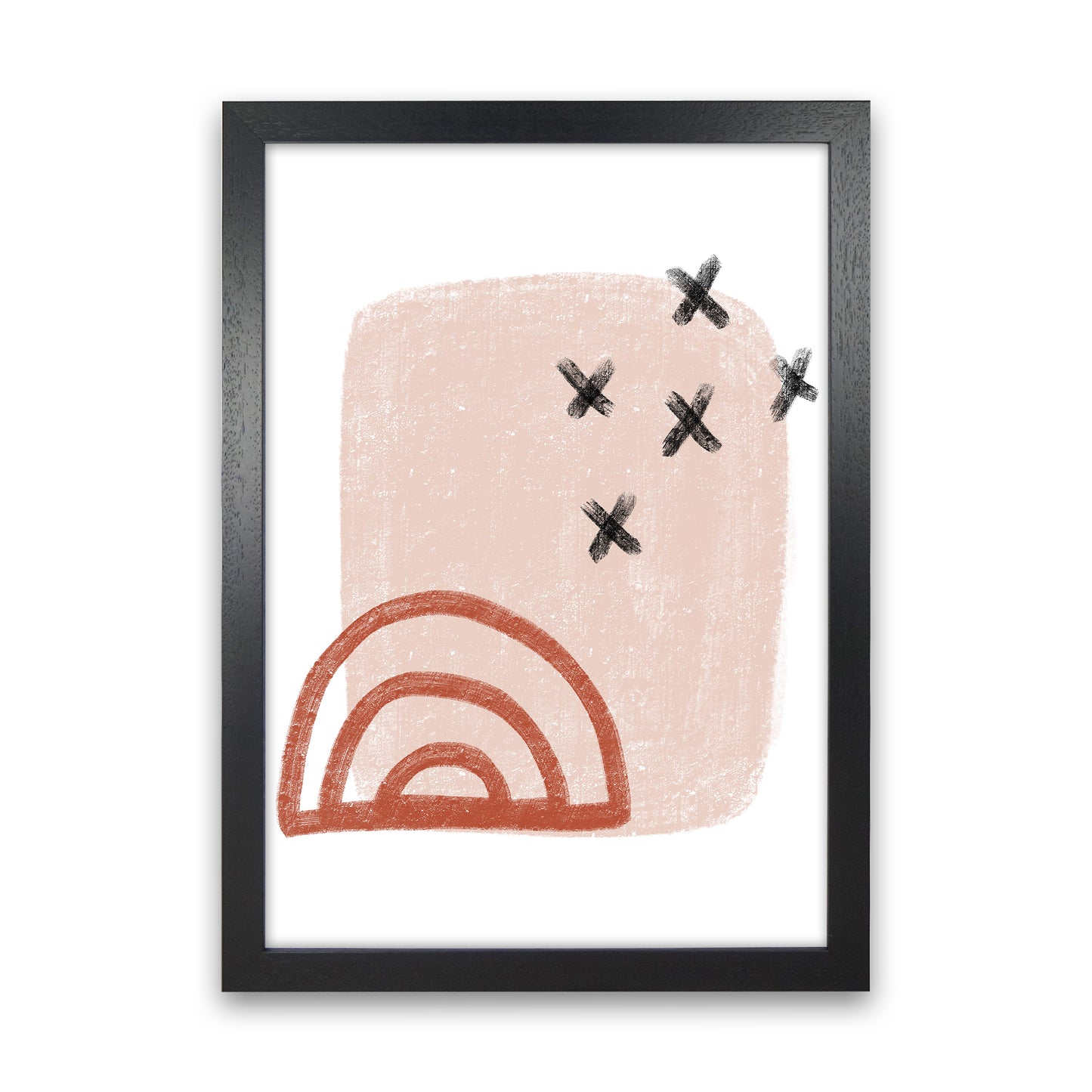 Dalia Chalk Red Rainbow Art Print by Pixy Paper Black Grain
