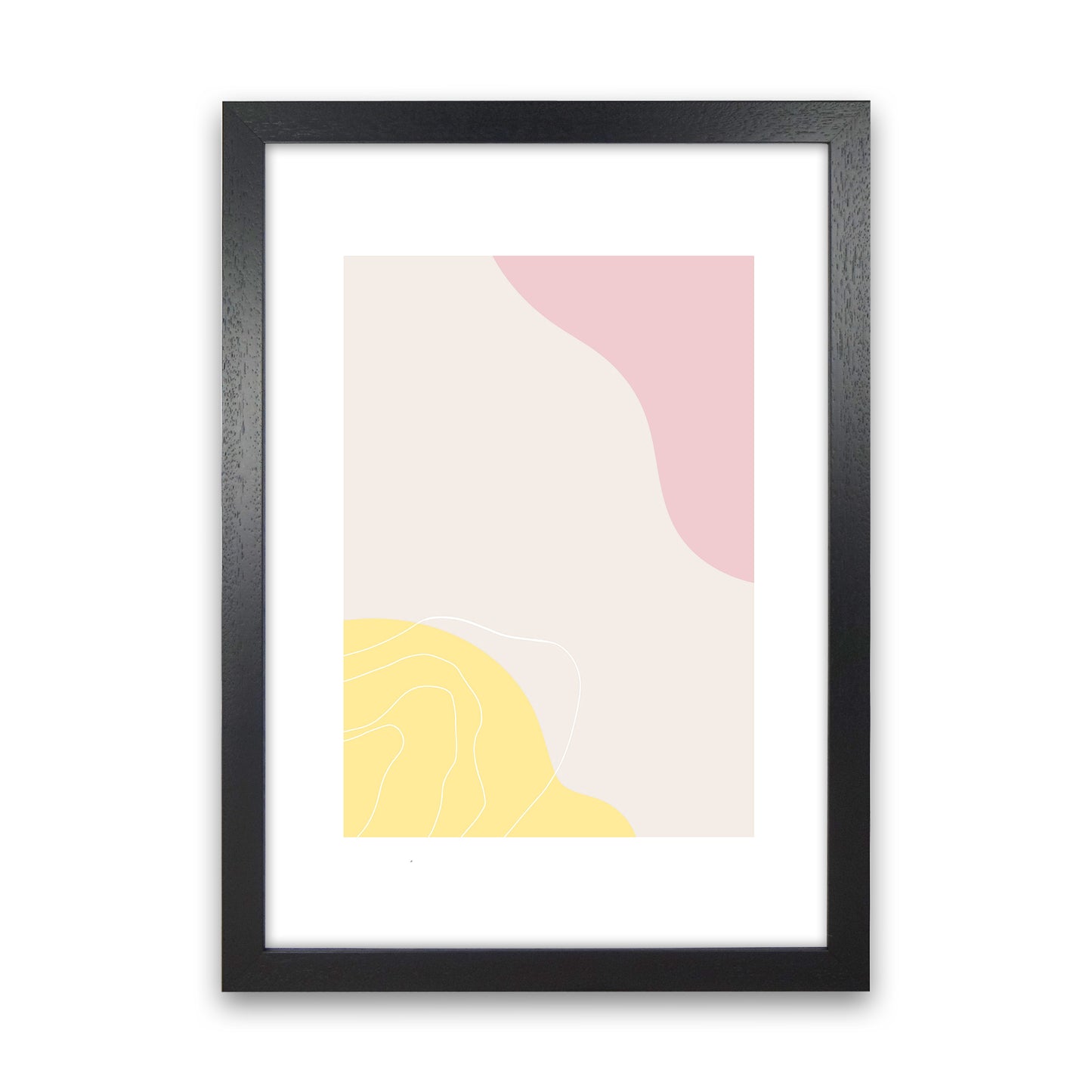 Mila Pink Abstract N18 Art Print by Pixy Paper Black Grain