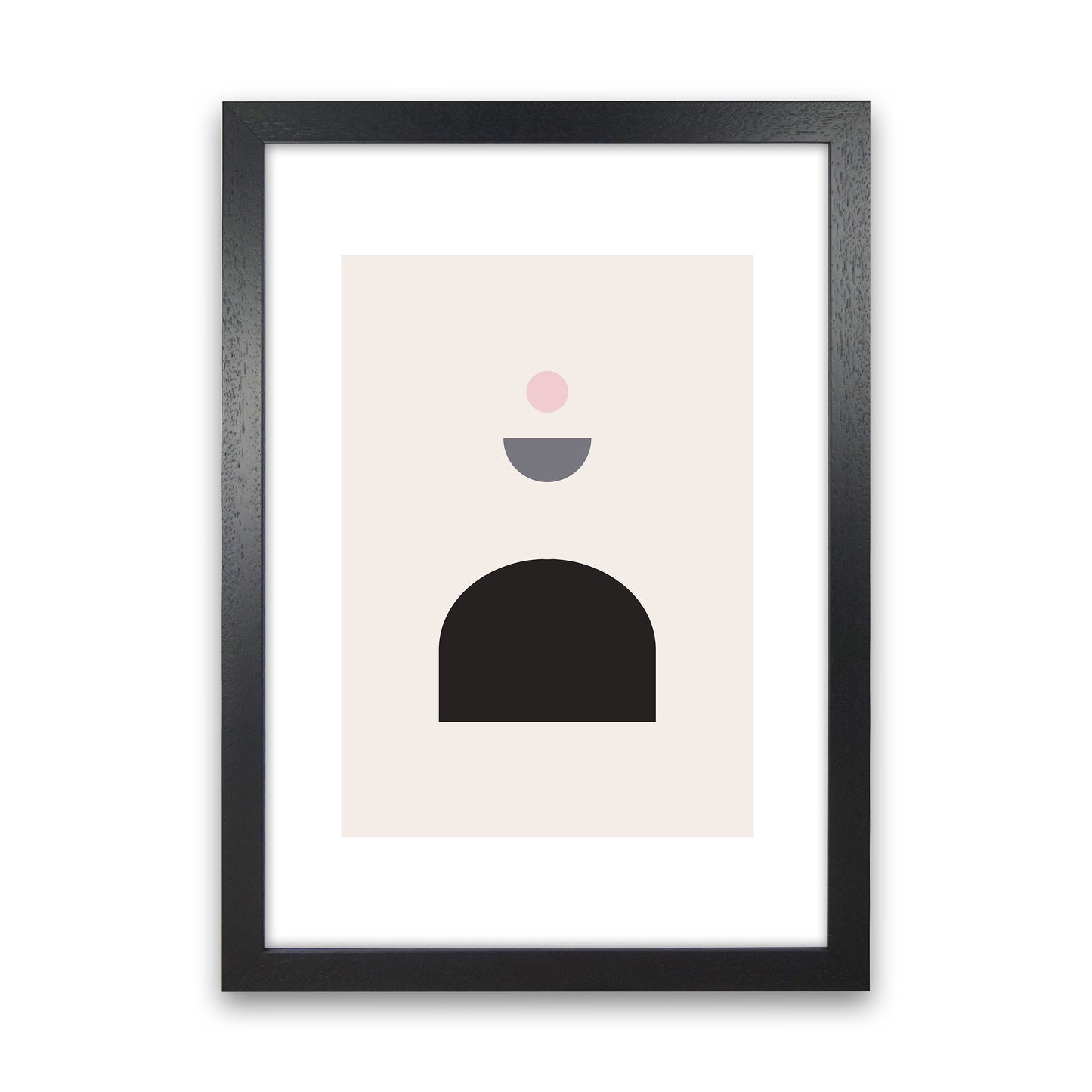 Mila Pink Abstract N13 Art Print by Pixy Paper Black Grain