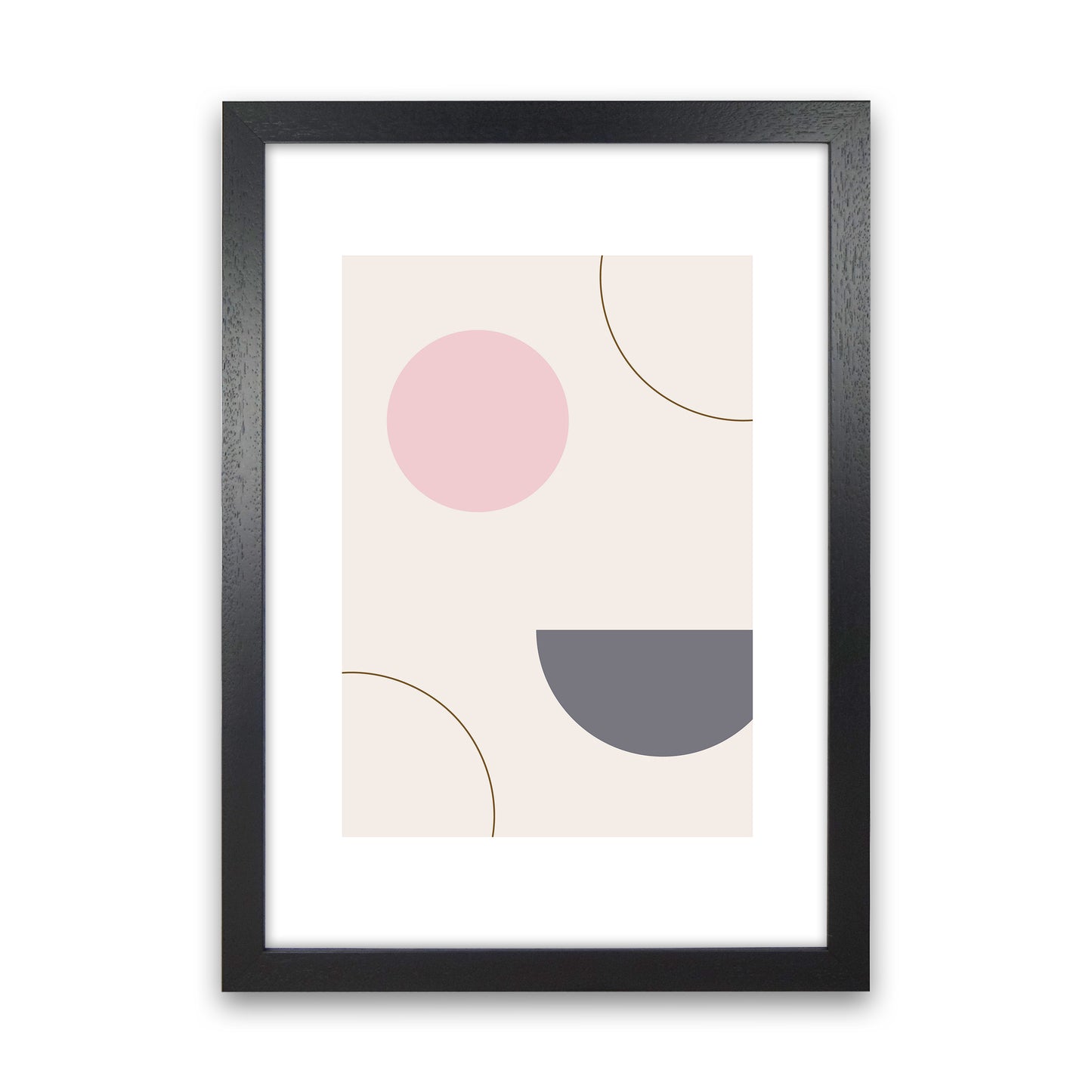 Mila Pink Abstract N23 Art Print by Pixy Paper Black Grain