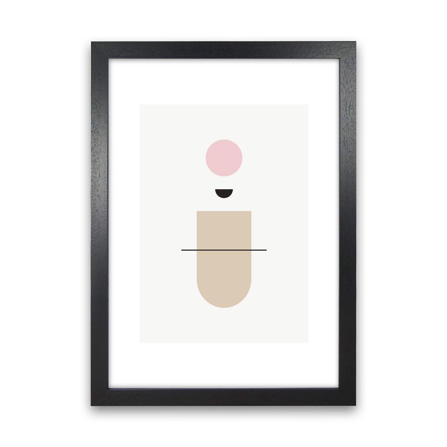 Mila Abstract Pink N1 Art Print by Pixy Paper Black Grain