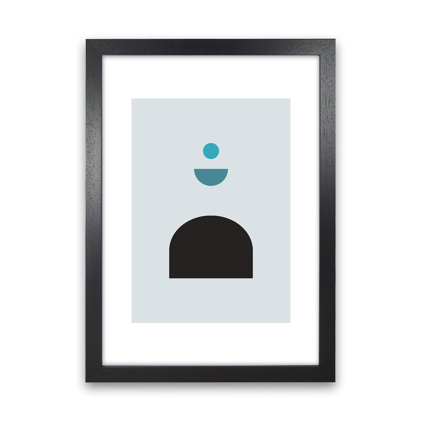 Mita Teal Abstract N12 Art Print by Pixy Paper Black Grain