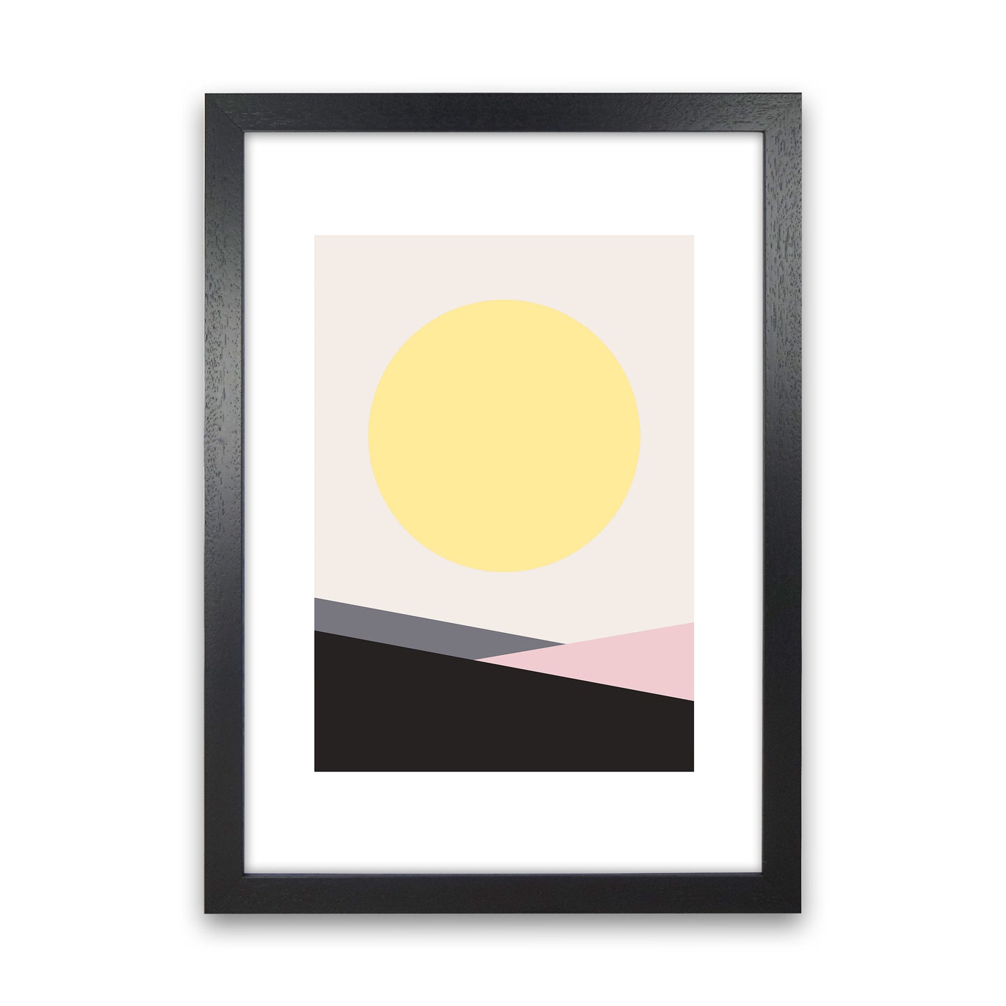 Mila Pink Big Sun N7 Art Print by Pixy Paper Black Grain