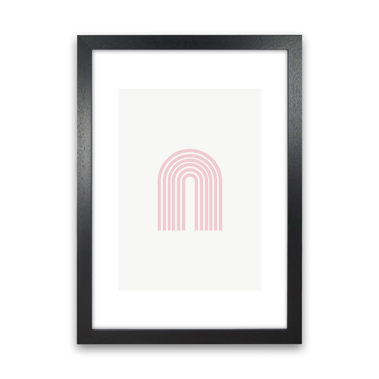 Mila Pink Rainbow N8 Art Print by Pixy Paper Black Grain
