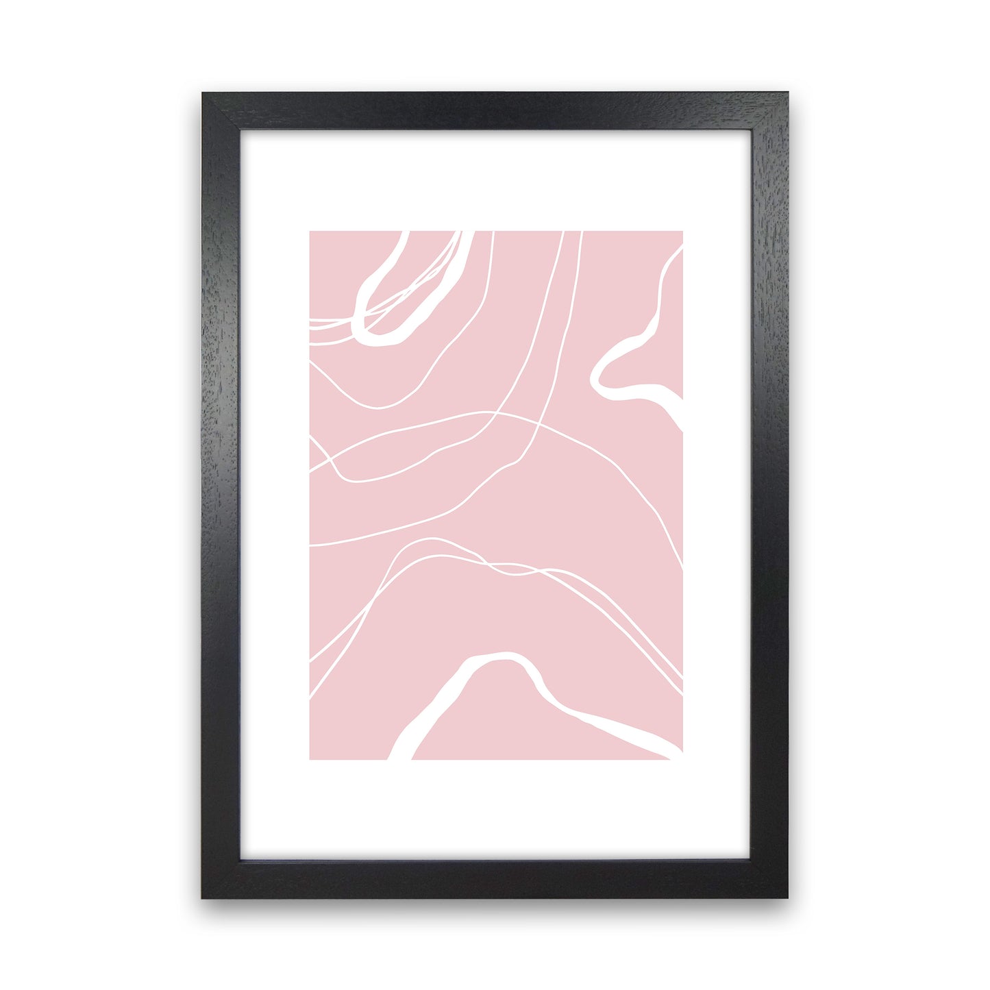 Mila Pink Swirls N14 Art Print by Pixy Paper Black Grain