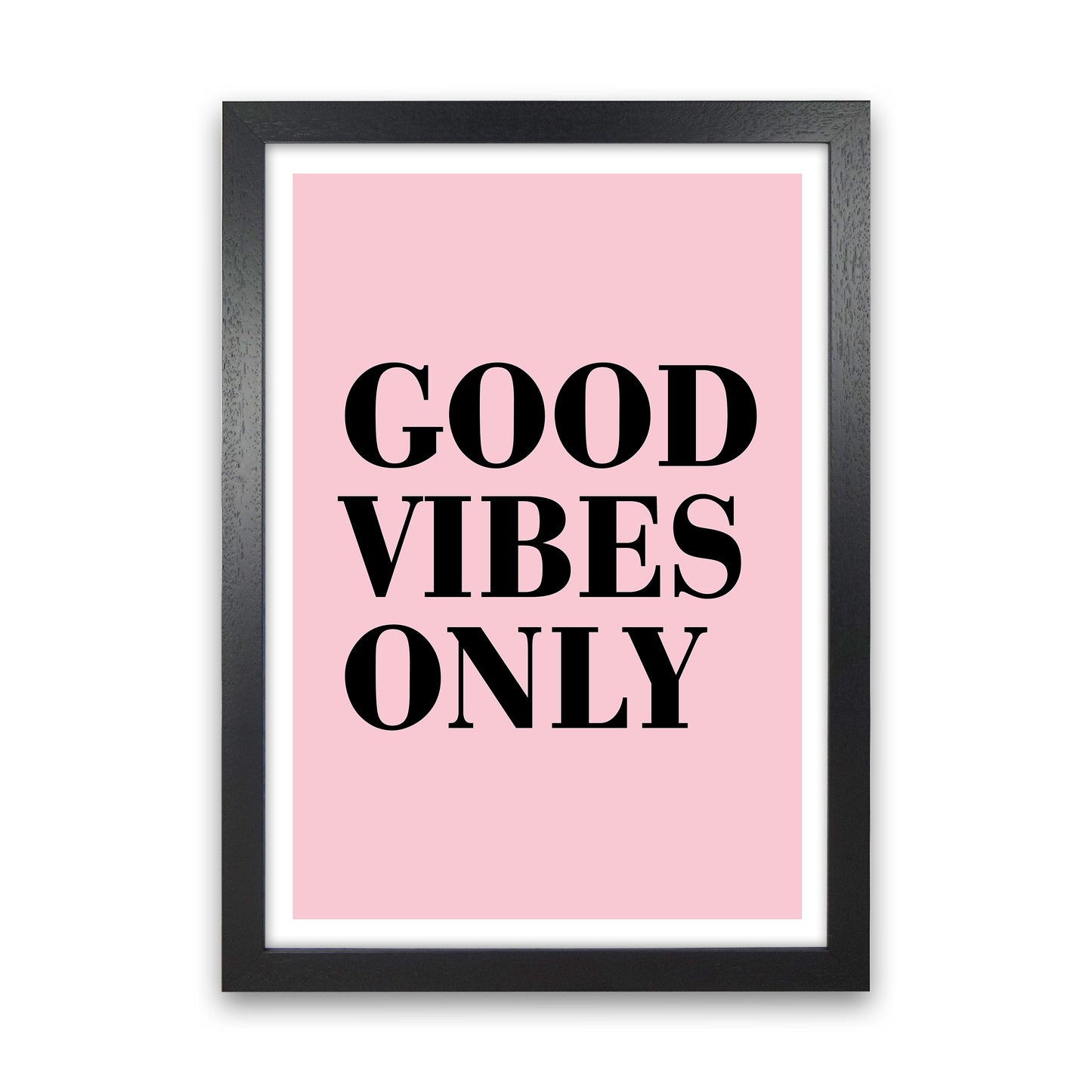 Good Vibes Only Neon Funk Art Print by Pixy Paper Black Grain