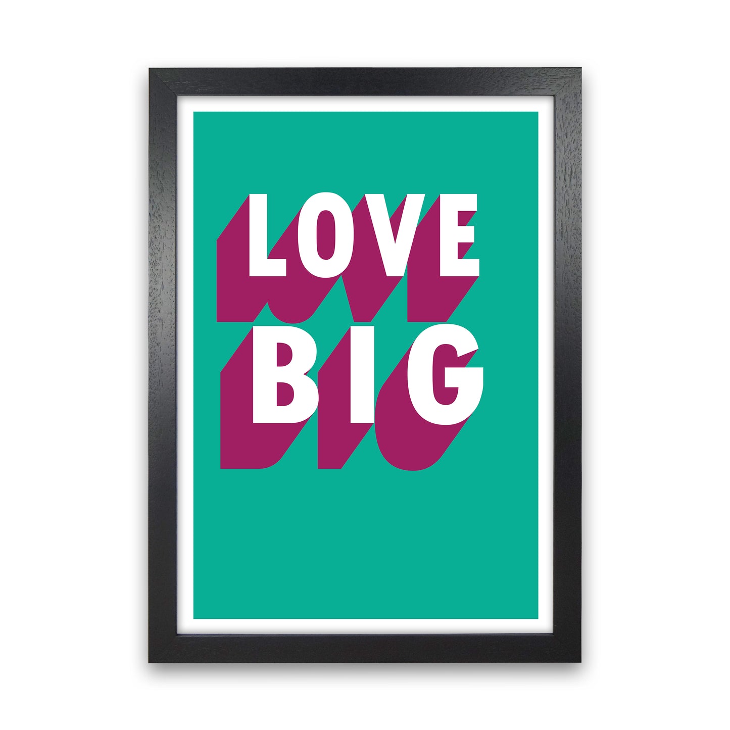 Love Big Shadow Art Print by Pixy Paper Black Grain
