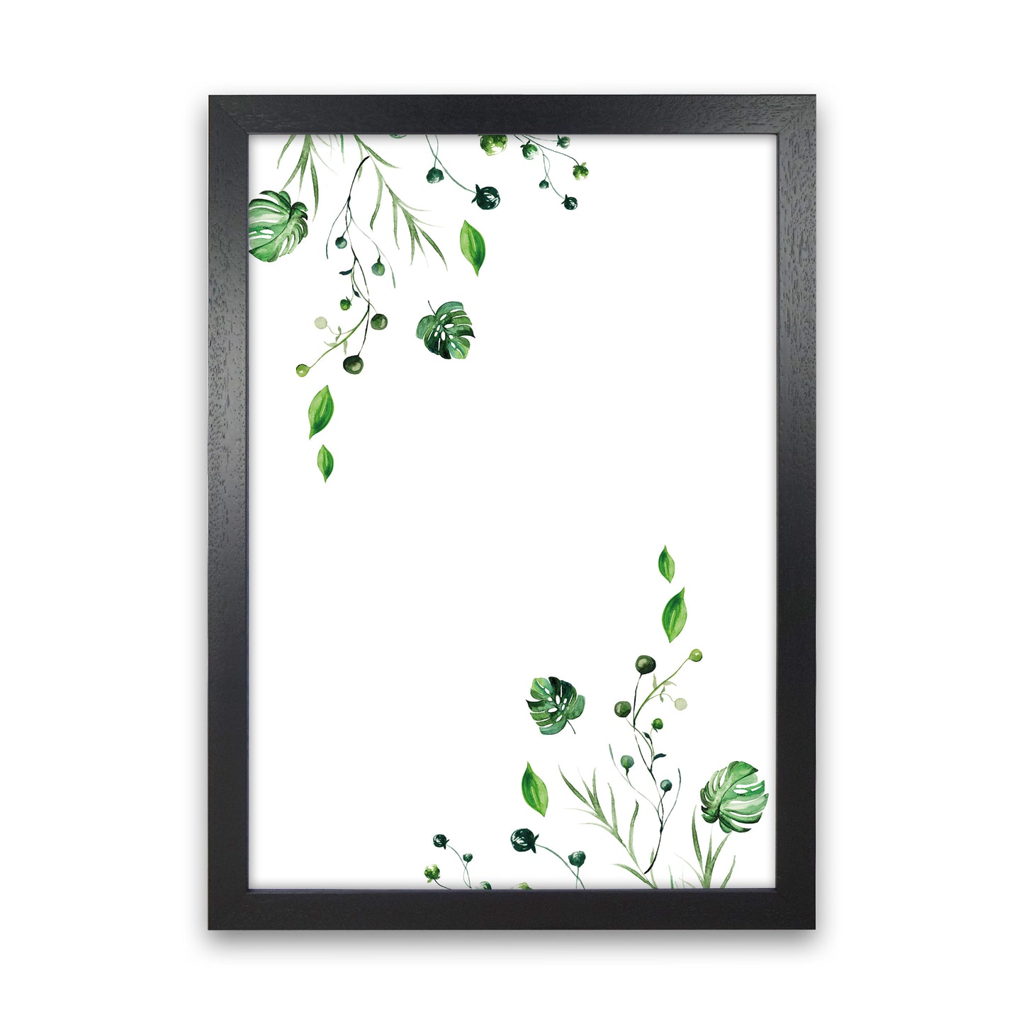 Top And Bottom Plants Exotic Art Print by Pixy Paper Black Grain