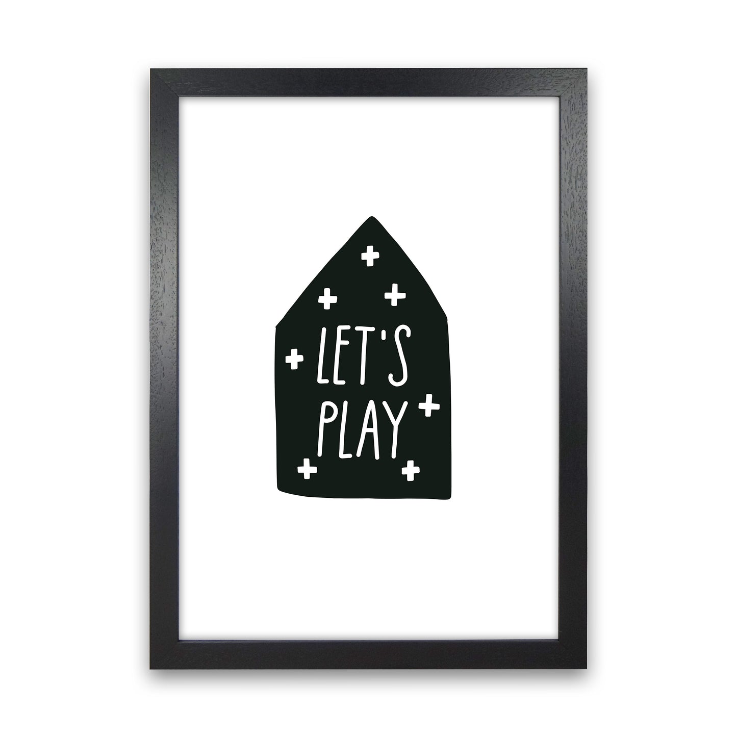 Let'S Play House Black Super Scandi Art Print by Pixy Paper Black Grain
