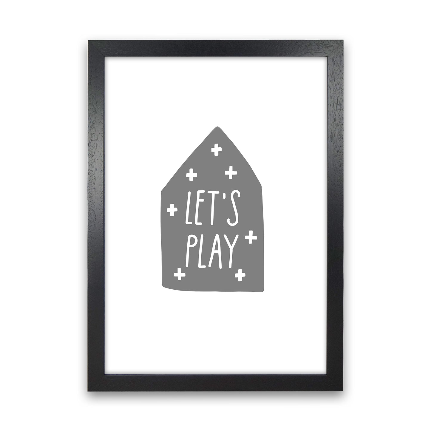 Let'S Play House Grey Super Scandi Art Print by Pixy Paper Black Grain