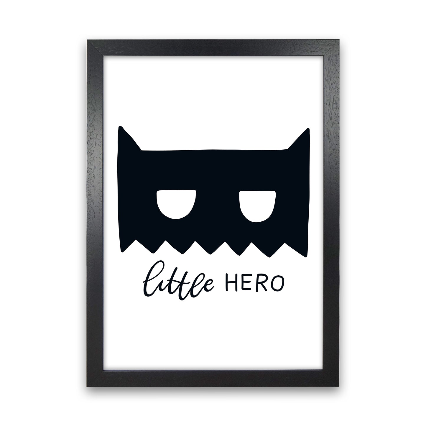 Little Hero Mask Super Scandi Black Art Print by Pixy Paper Black Grain
