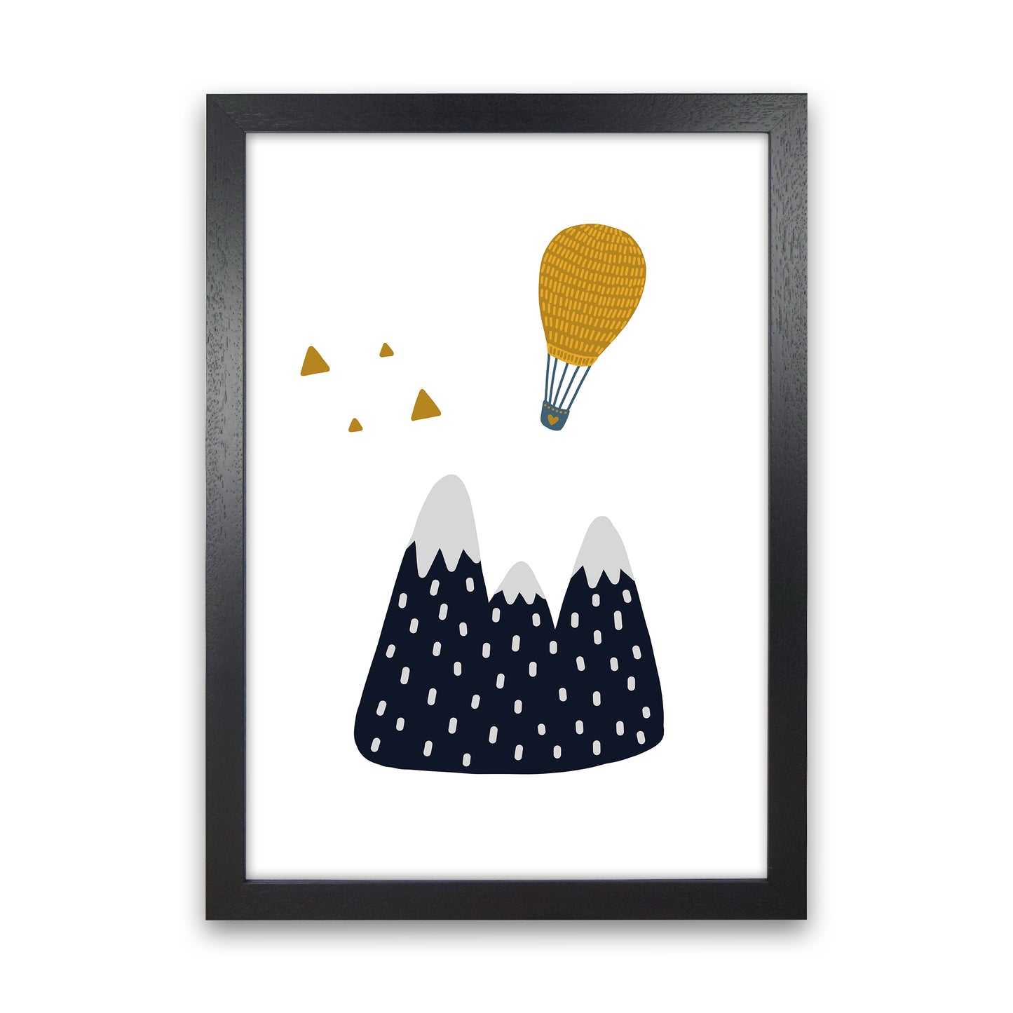 Little Explorer Hot Air Balloon Art Print by Pixy Paper Black Grain