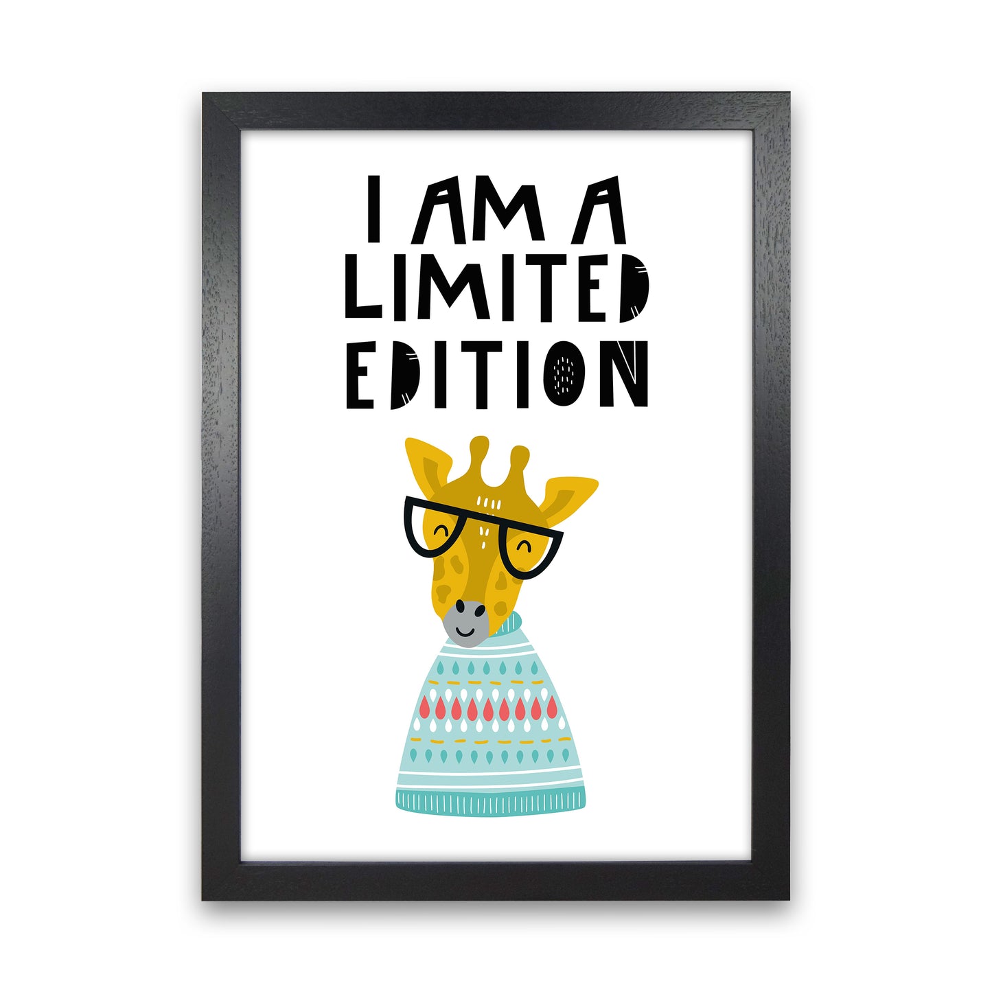 I Am Limited Edition Animal Pop Art Print by Pixy Paper Black Grain