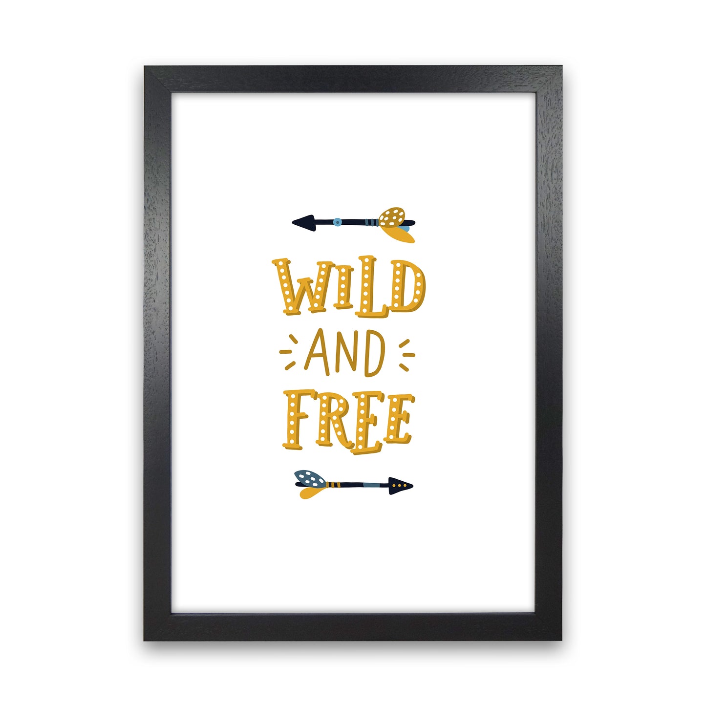 Little Explorer Wild And Free Art Print by Pixy Paper Black Grain