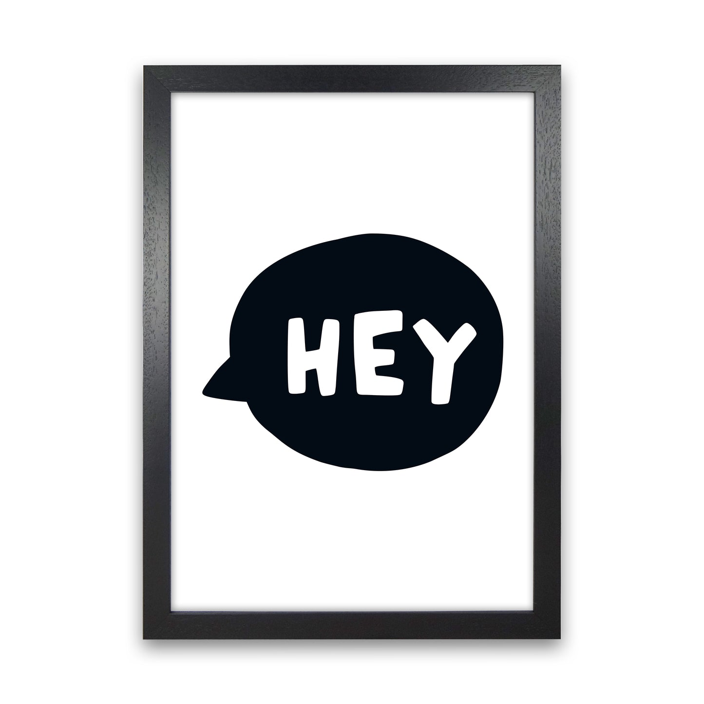 Hey Bubble Super Scandi Black Art Print by Pixy Paper Black Grain