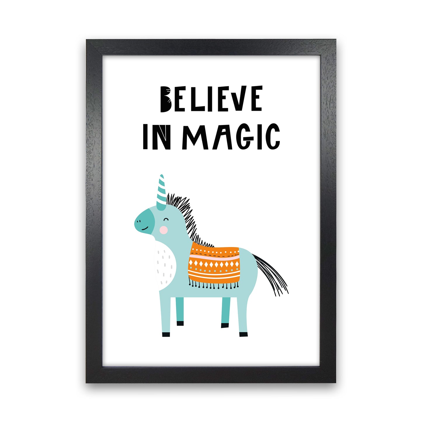 Believe In Magic Animal Pop Art Print by Pixy Paper Black Grain