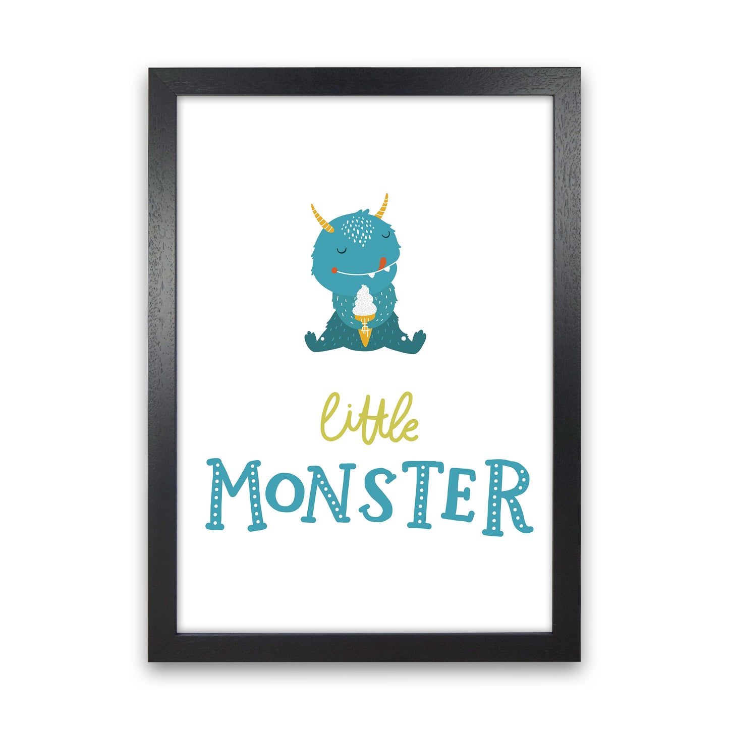 Little Monsters Ice Cream Art Print by Pixy Paper Black Grain