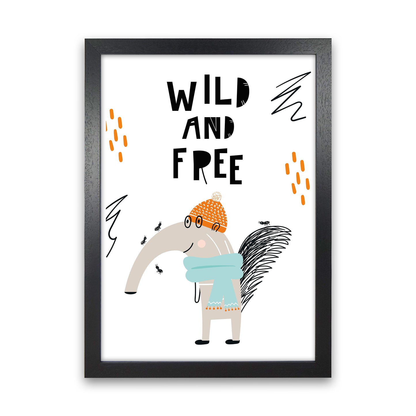 Wild And Free Animal Pop Art Print by Pixy Paper Black Grain
