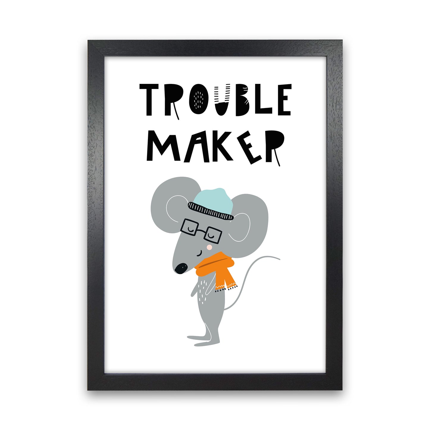 Trouble Maker Animal Pop Art Print by Pixy Paper Black Grain