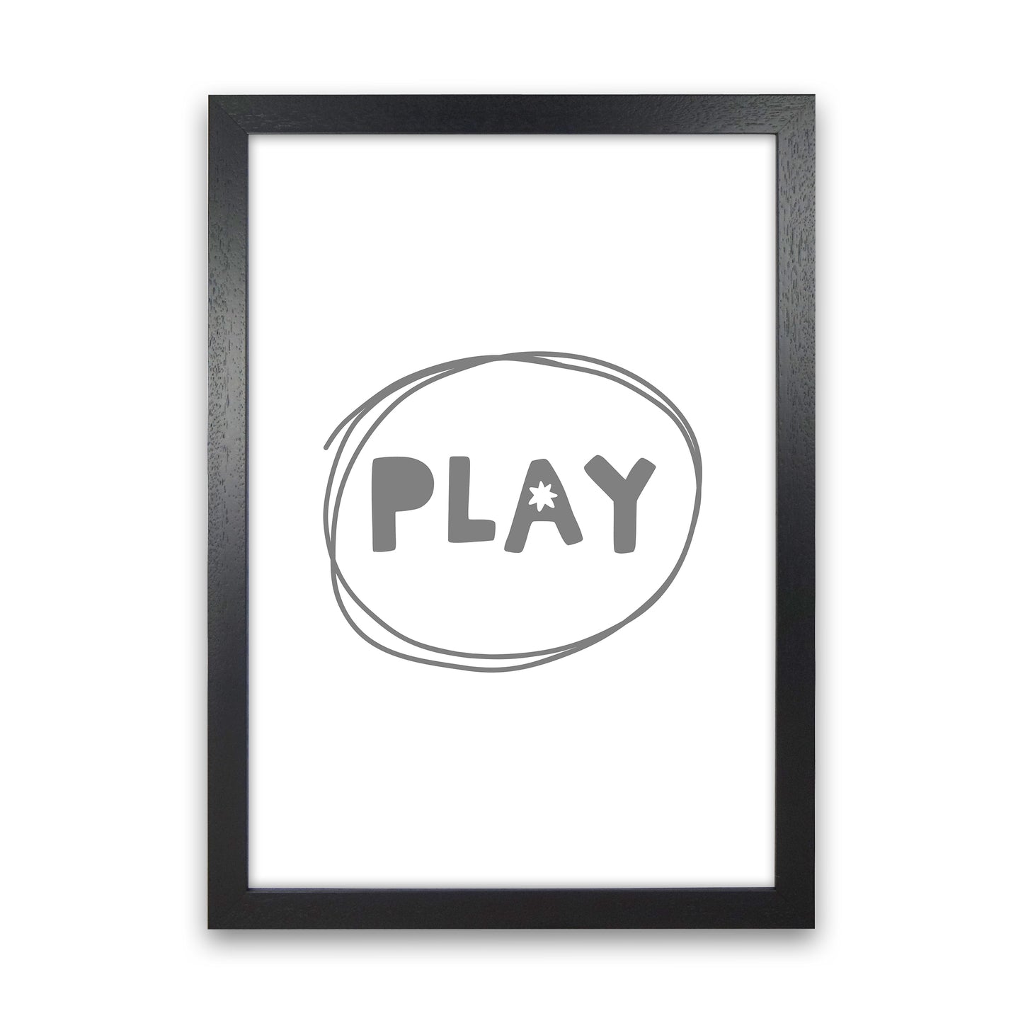 Play Super Scandi Grey Art Print by Pixy Paper Black Grain