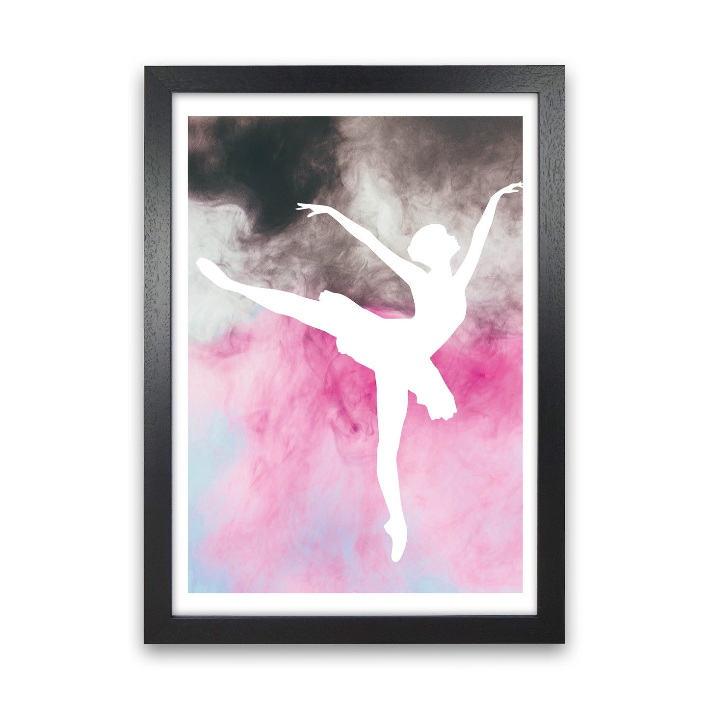 Ballerina Watercolour Art Print by Pixy Paper Black Grain