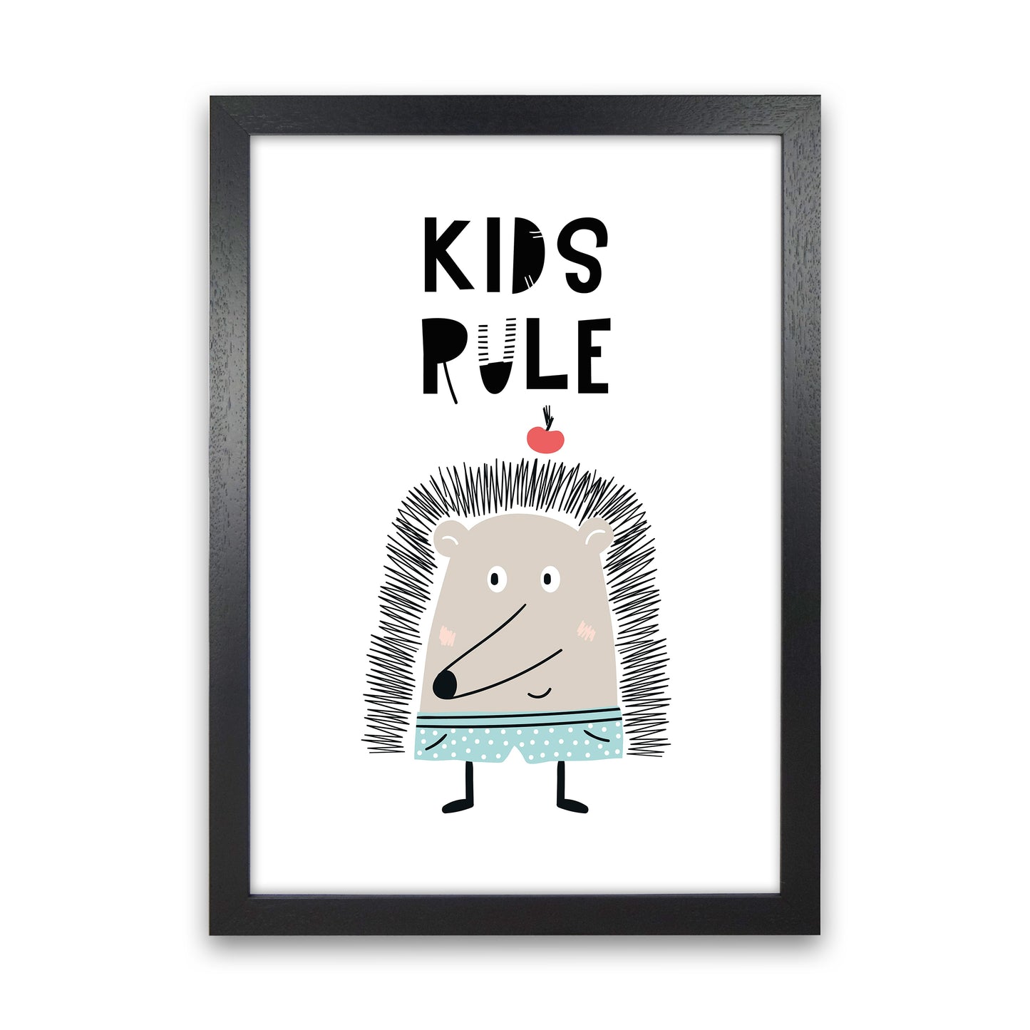 Kids Rule Animal Pop Art Print by Pixy Paper Black Grain