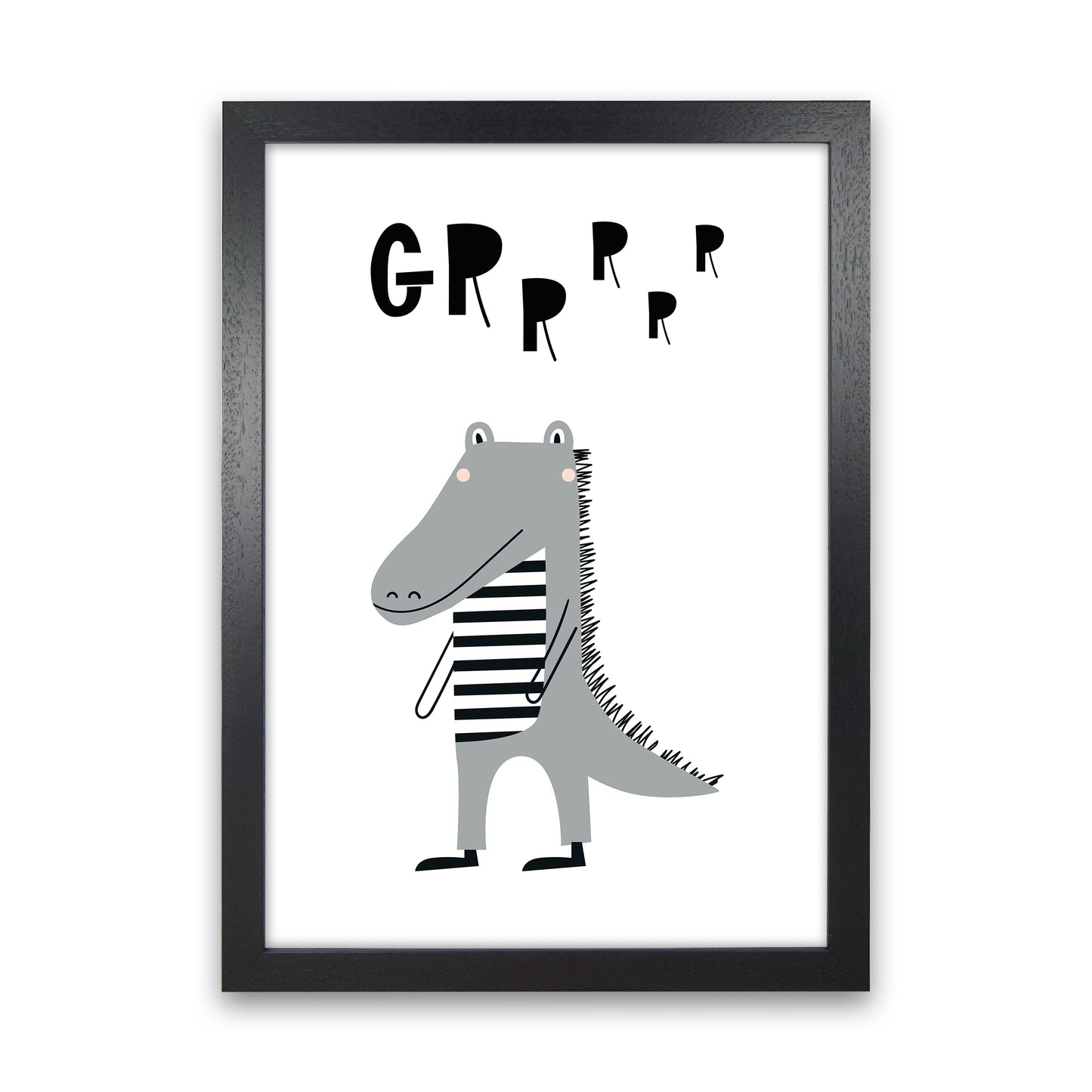 Grr Gator Animal Pop Art Print by Pixy Paper Black Grain