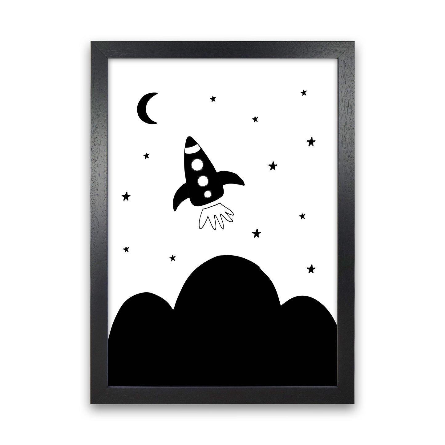 Spaceship Explorer Art Print by Pixy Paper Black Grain