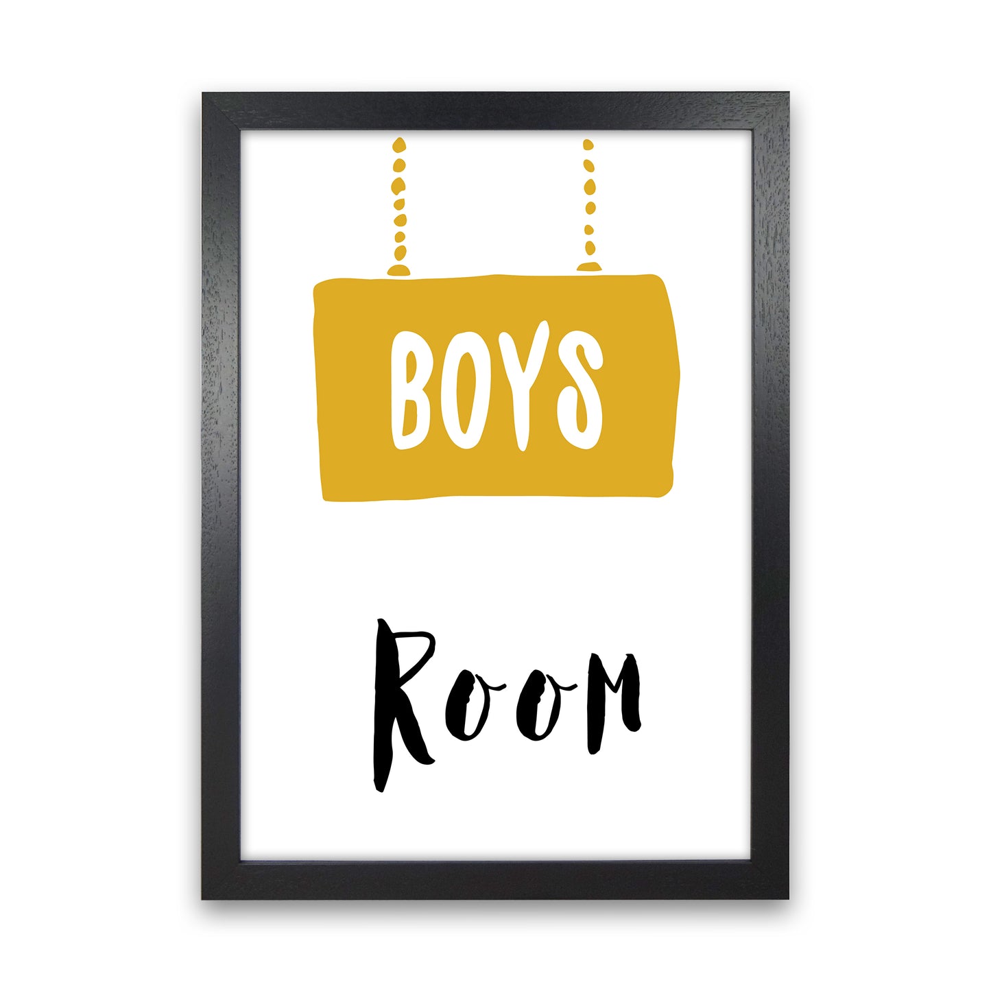 Boys Room Mustard Art Print by Pixy Paper Black Grain