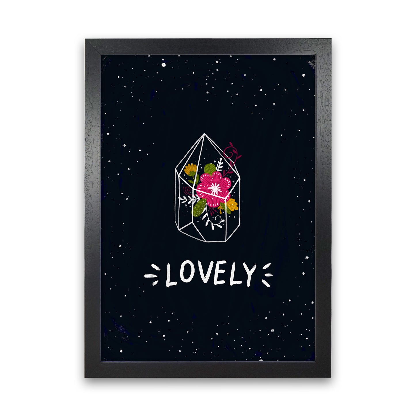 Lovely Night Sky Art Print by Pixy Paper Black Grain