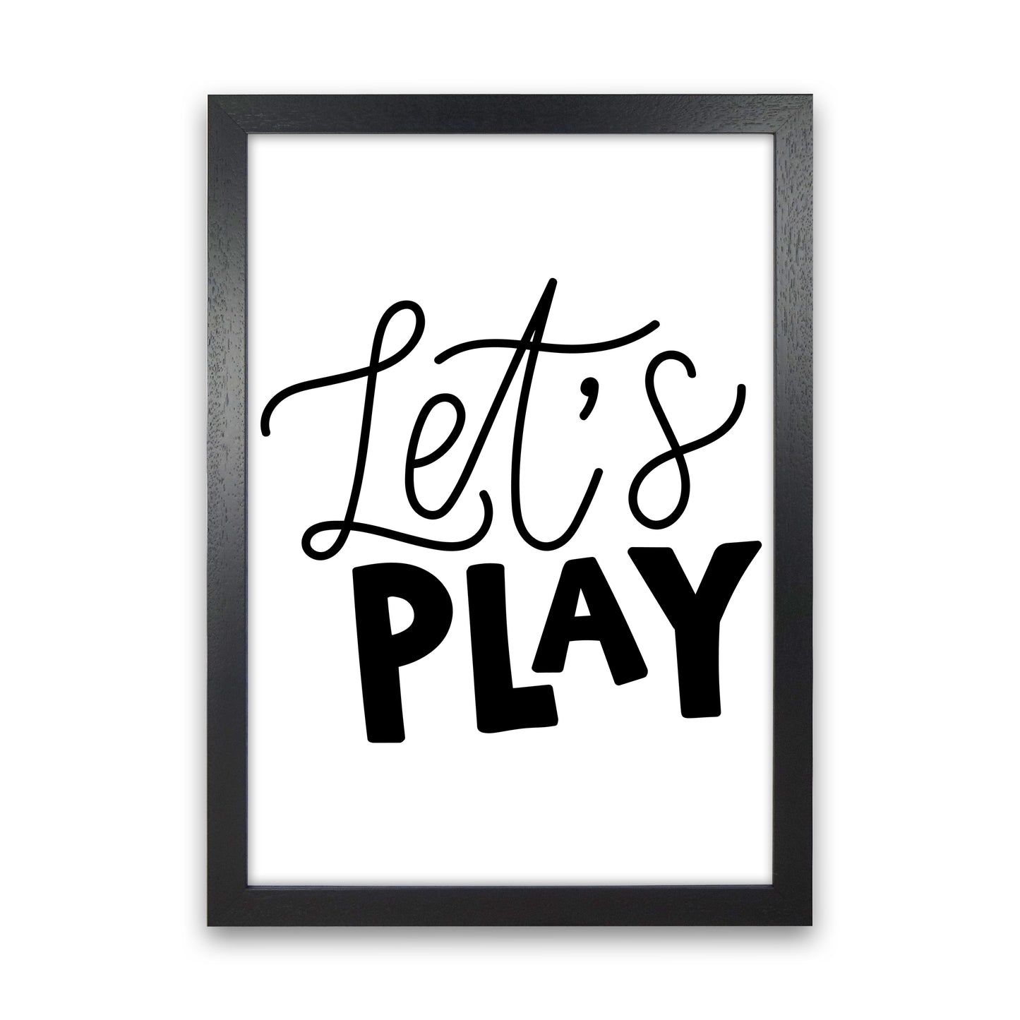 Let'S Play Black Art Print by Pixy Paper Black Grain