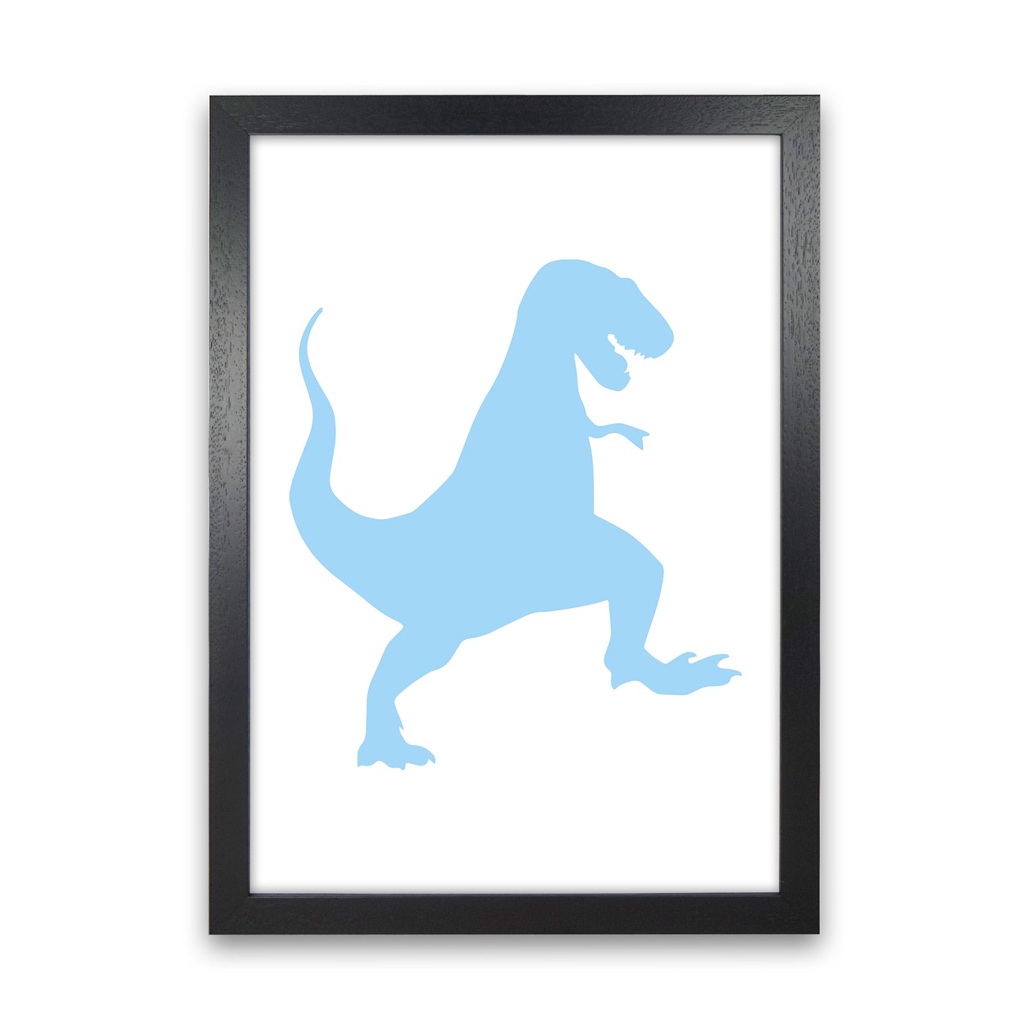 T-Rex Light Blue Art Print by Pixy Paper Black Grain