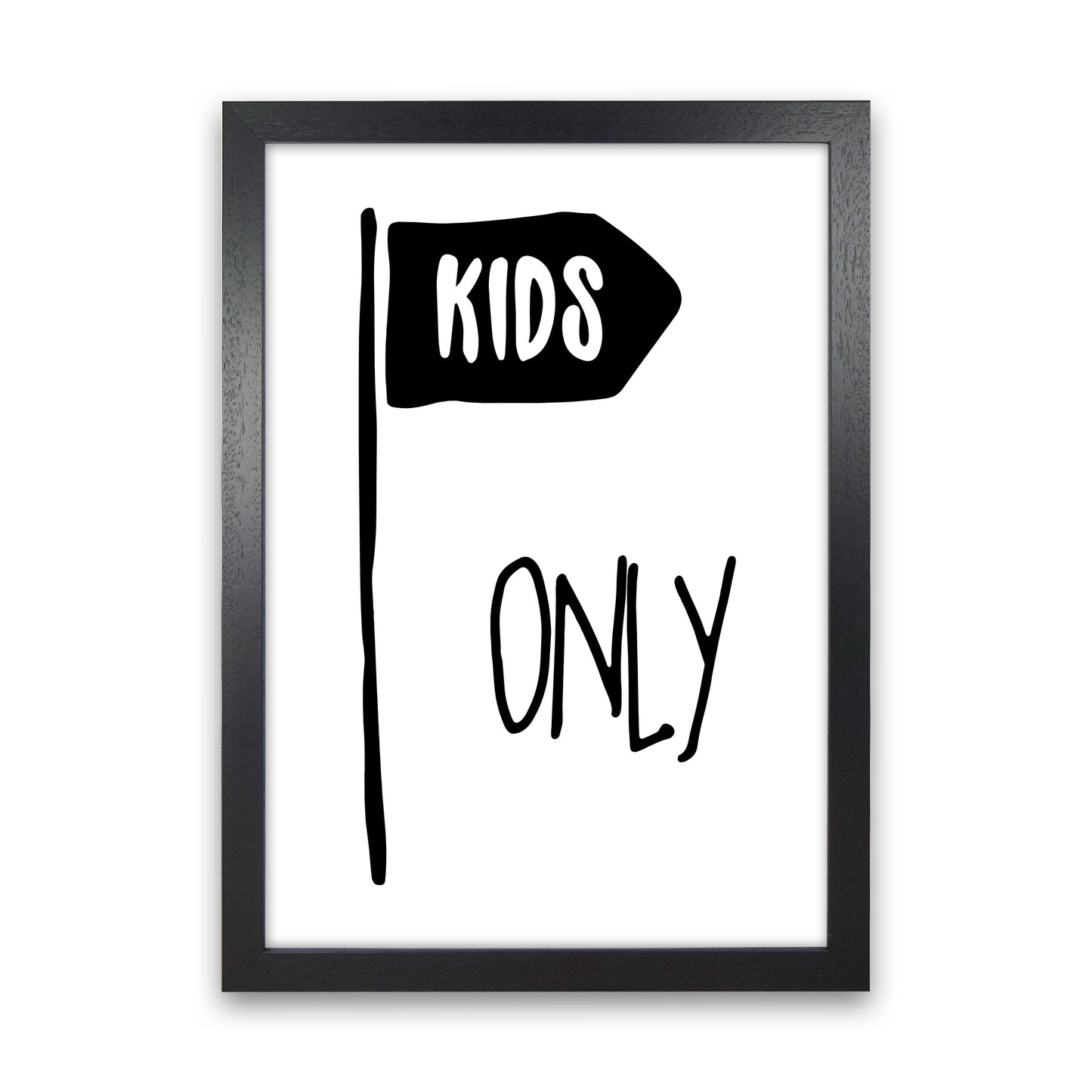 Kids Only Black Art Print by Pixy Paper Black Grain