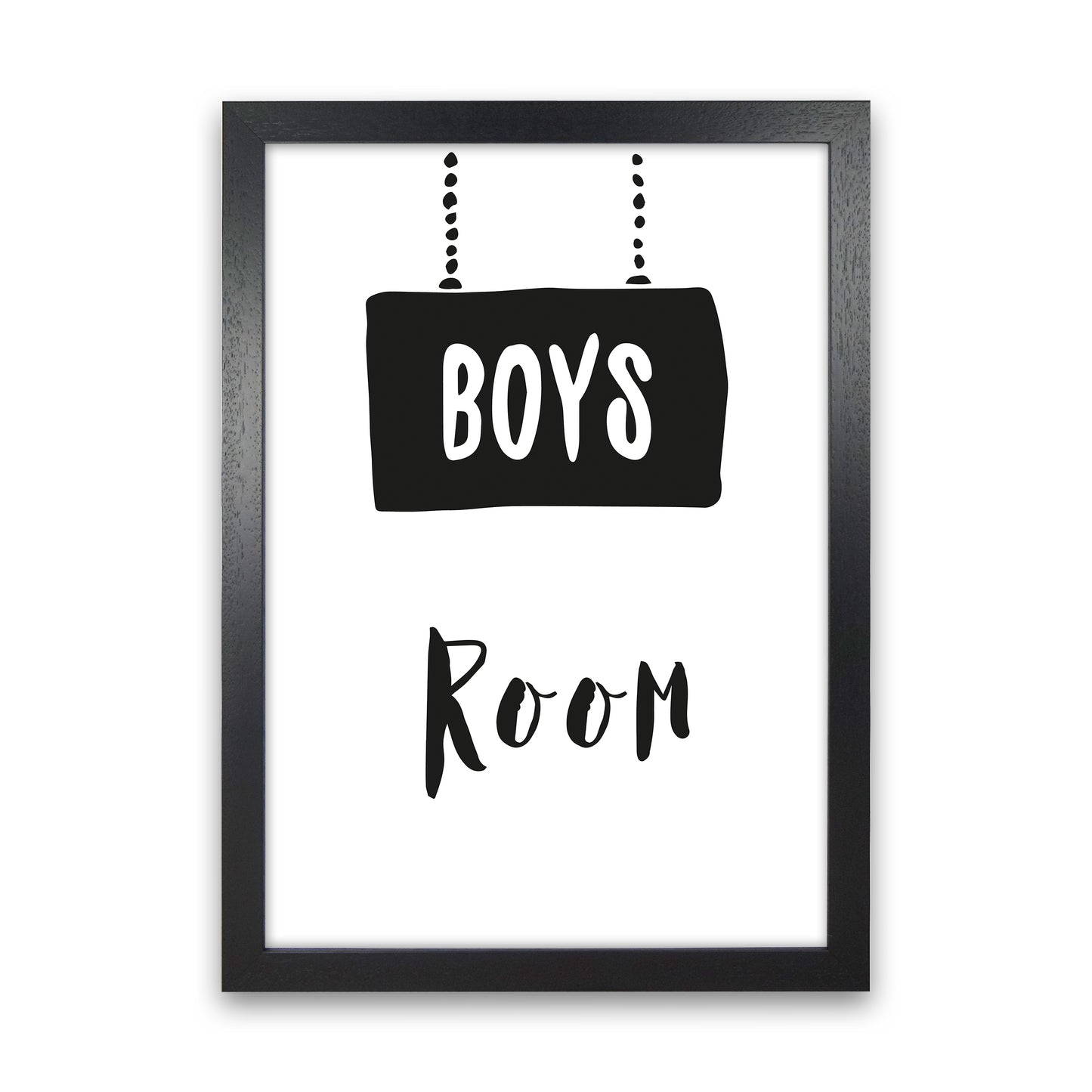 Boys Room Black Art Print by Pixy Paper Black Grain