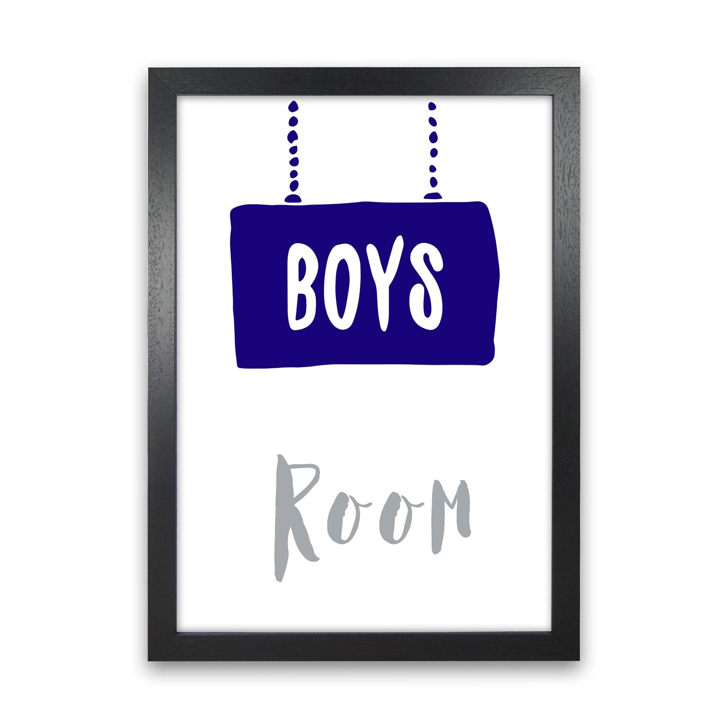 Boys Room Navy Art Print by Pixy Paper Black Grain