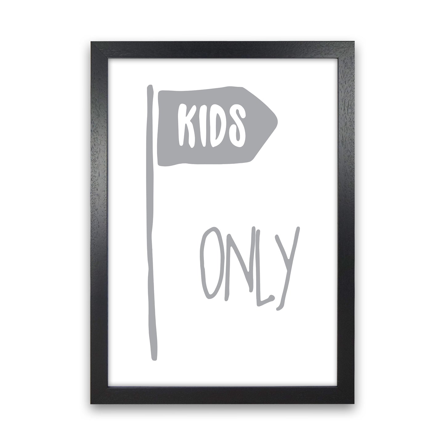 Kids Only Grey Art Print by Pixy Paper Black Grain