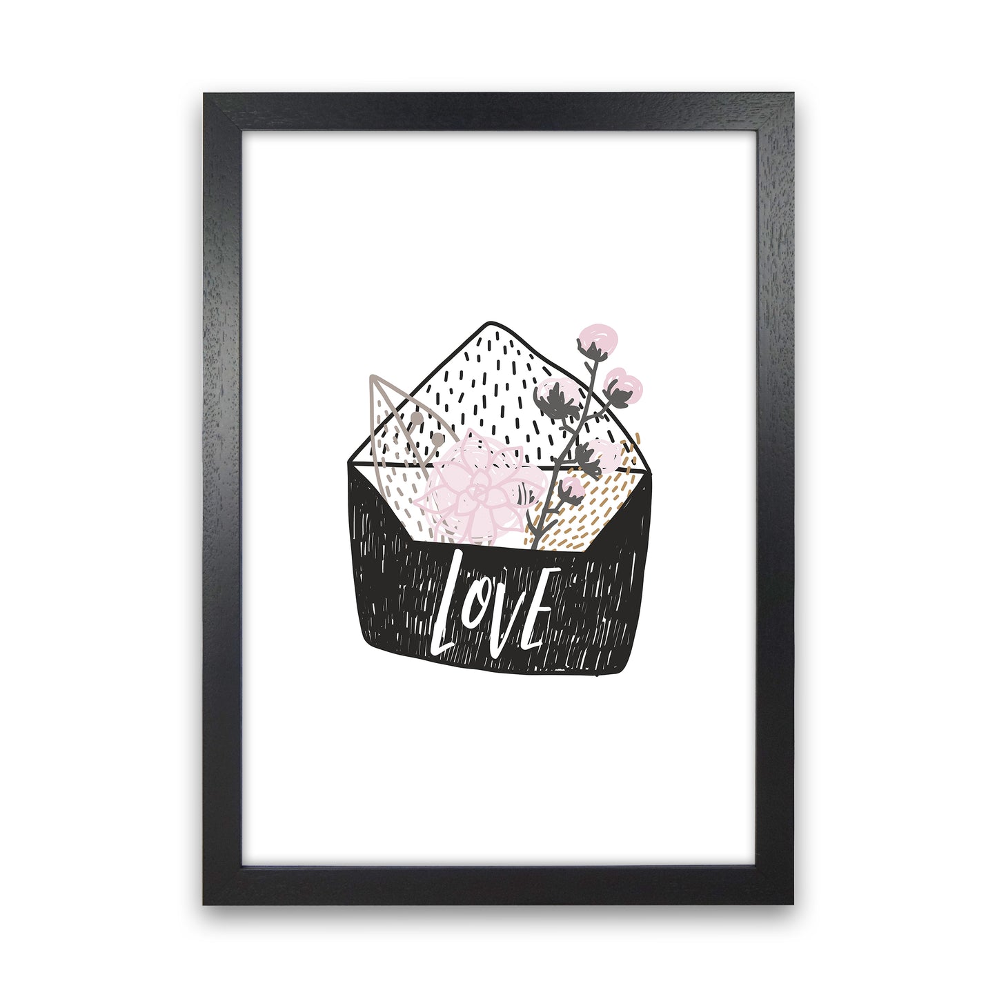 Love Letter Art Print by Pixy Paper Black Grain