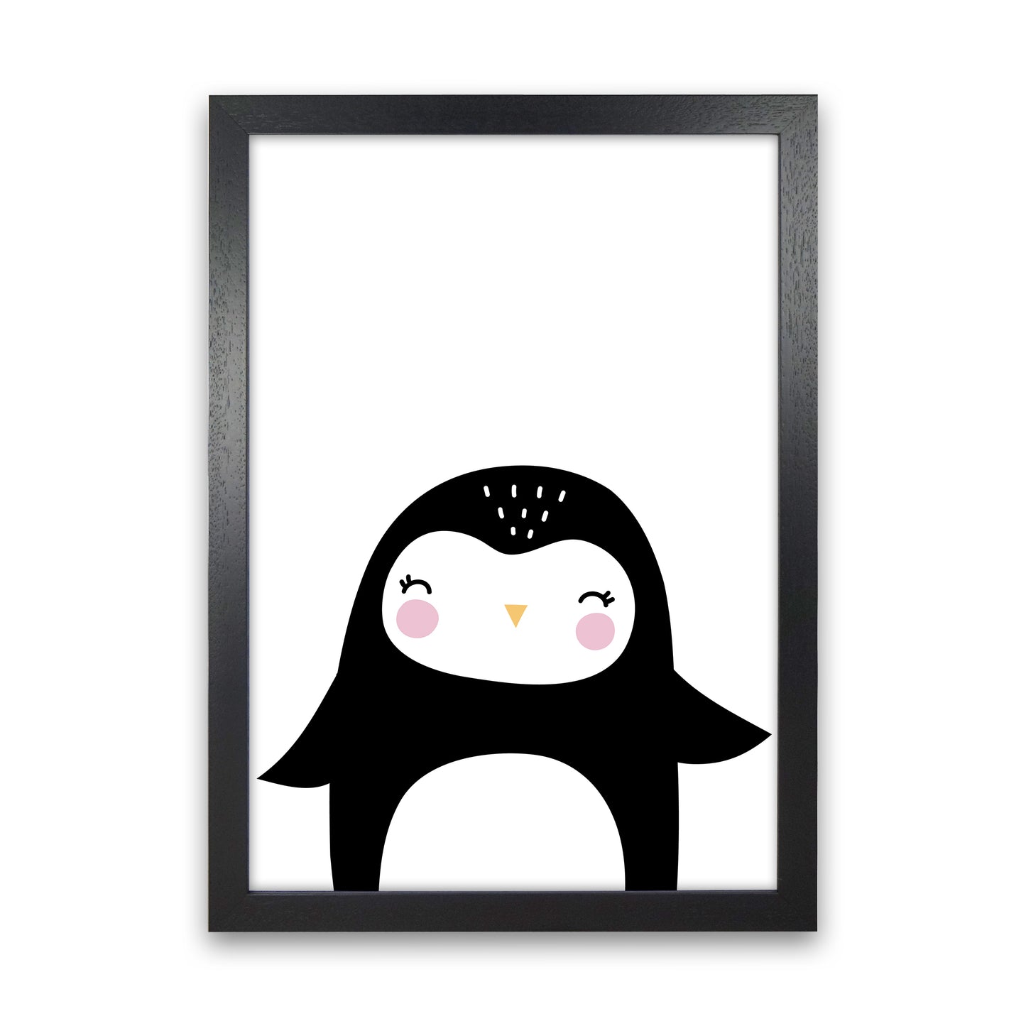 Penguin Art Print by Pixy Paper Black Grain