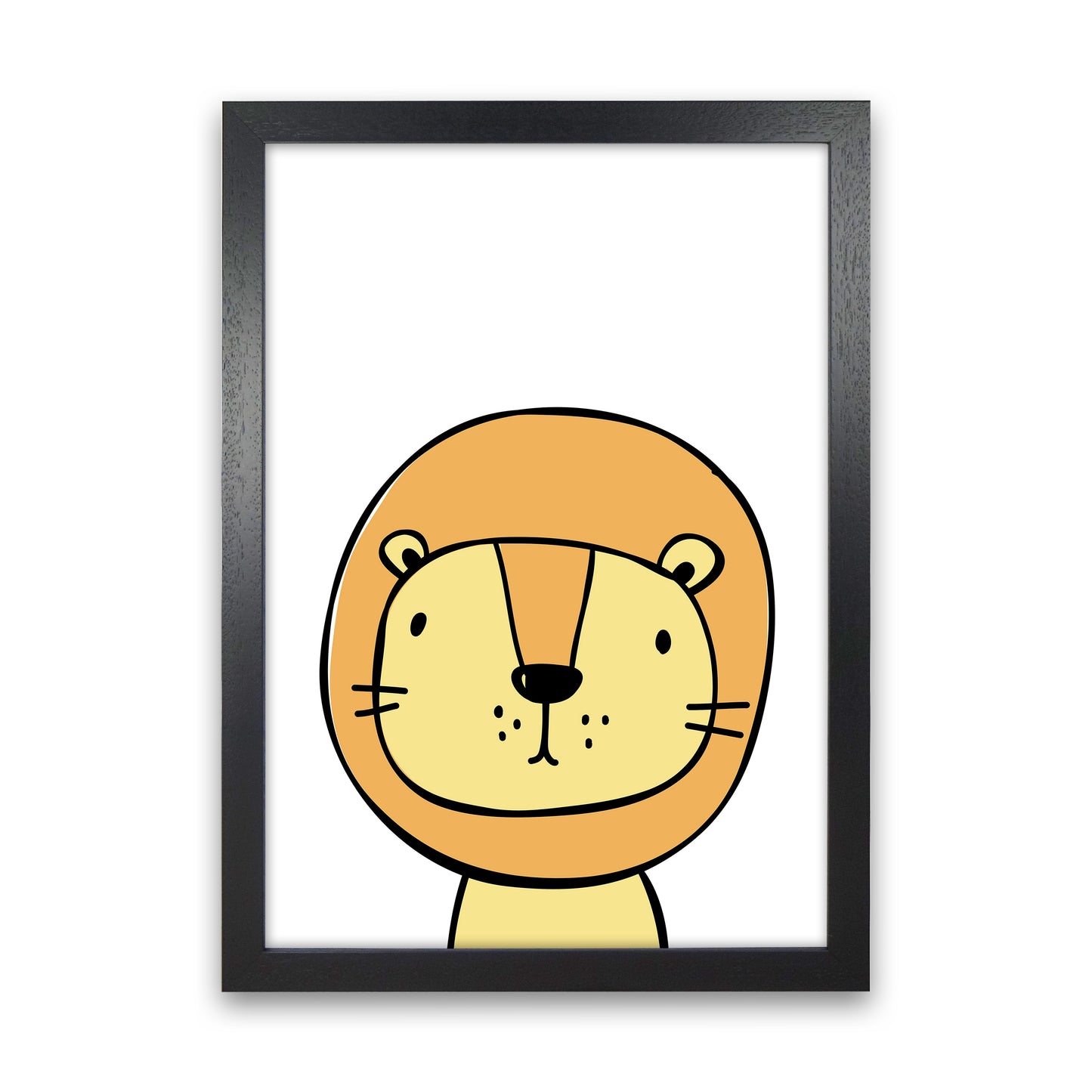Lion Art Print by Pixy Paper Black Grain