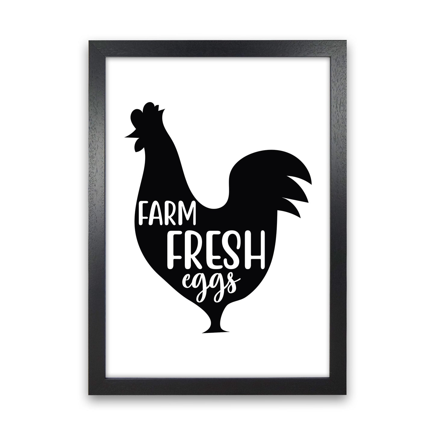 Farm Fresh Eggs Art Print by Pixy Paper Black Grain