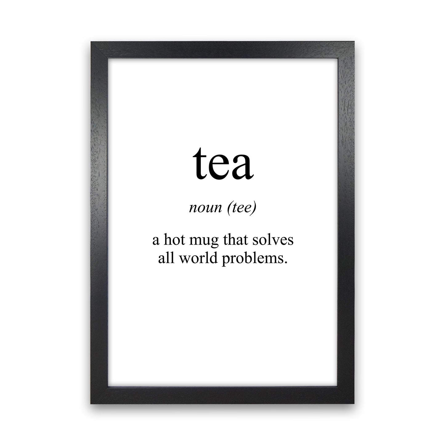 Tea Meaning Art Print by Pixy Paper Black Grain