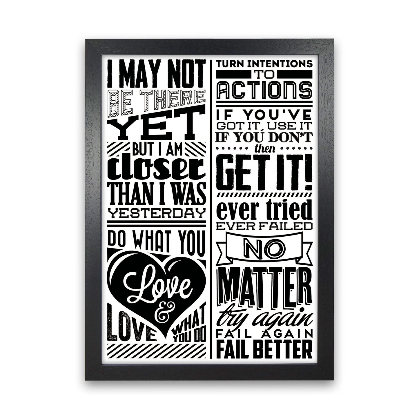 I May Not Be There Yet Vintage Art Print by Pixy Paper Black Grain