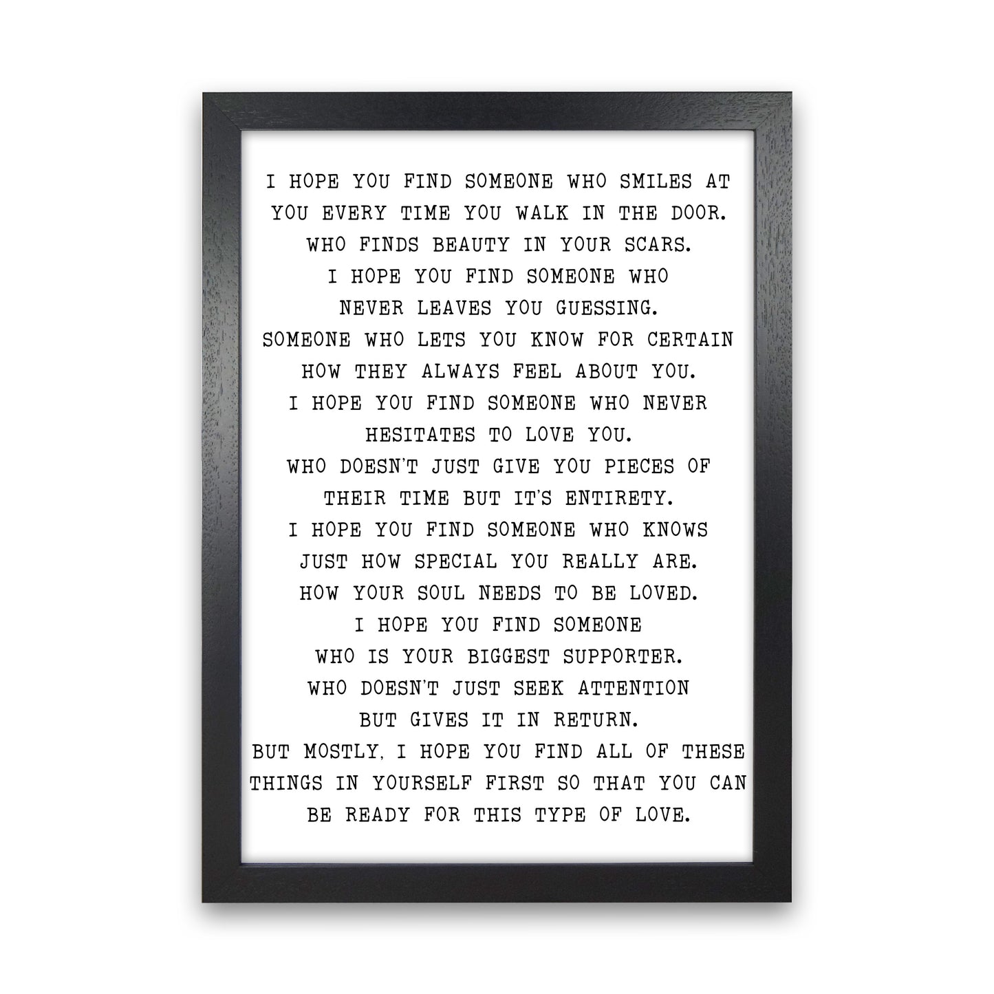 I Hope You Fine Someone Art Print by Pixy Paper Black Grain