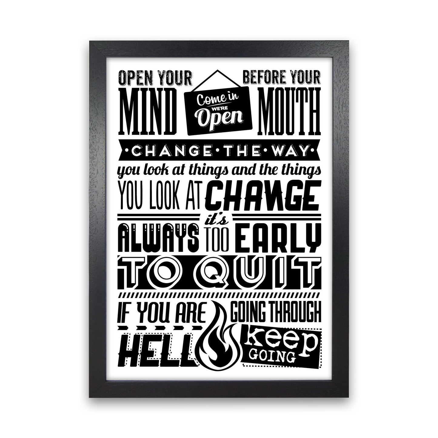Open Your Mind Vintage Art Print by Pixy Paper Black Grain