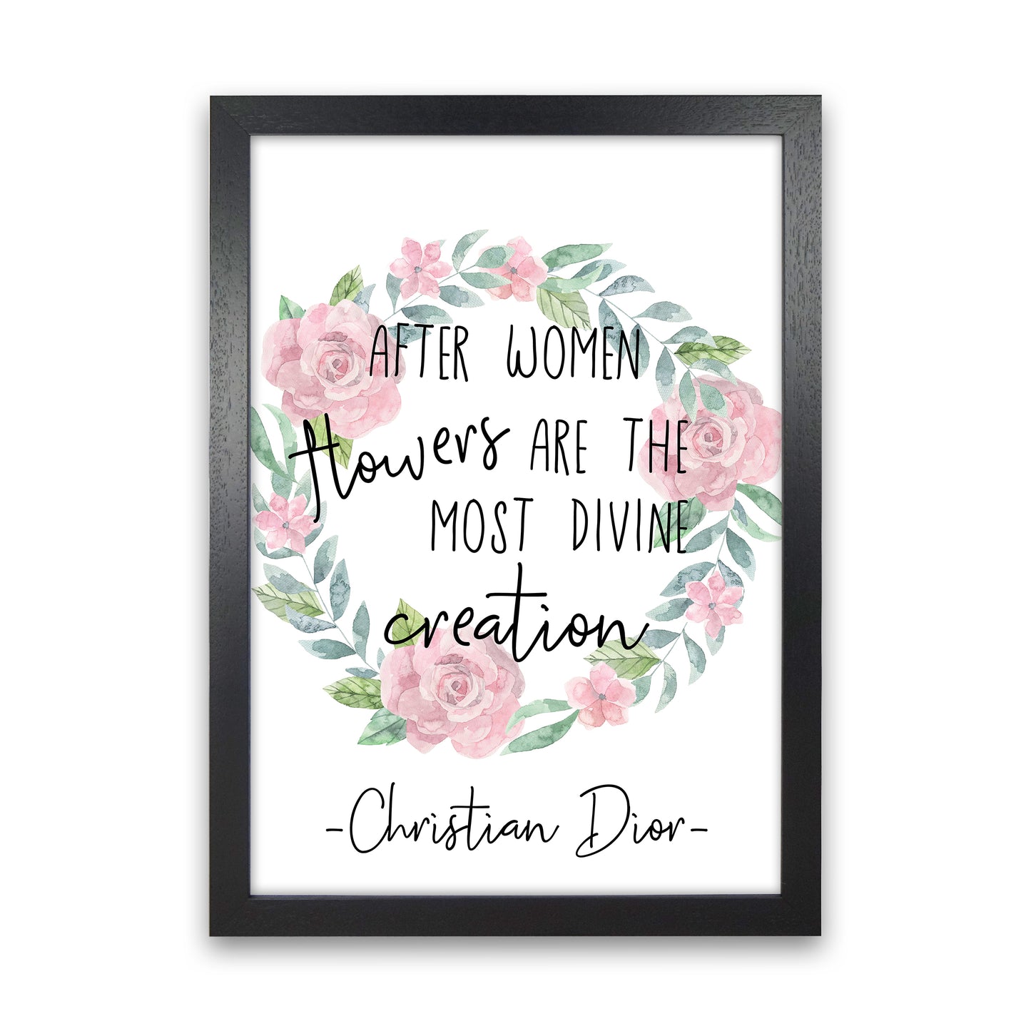 After Women Flowers Art Print by Pixy Paper Black Grain