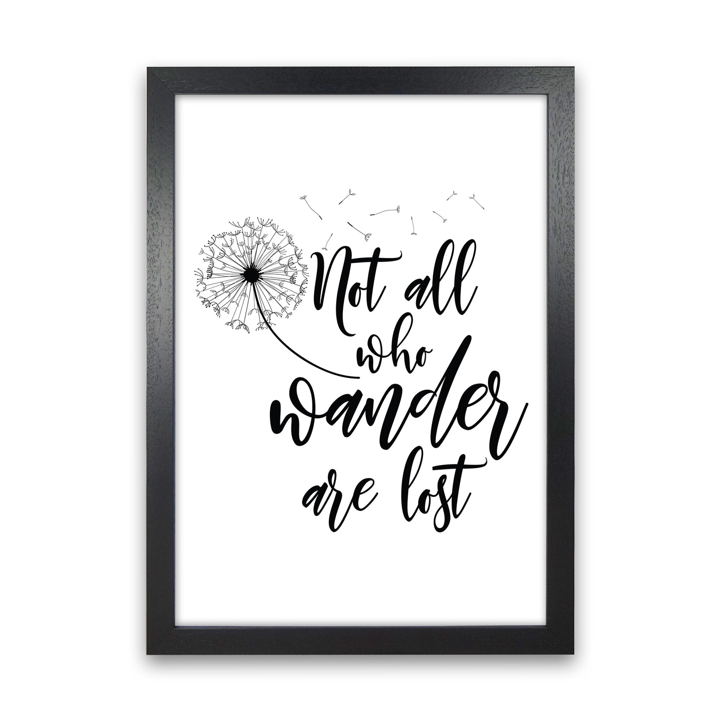 Not All Who Wander Art Print by Pixy Paper Black Grain