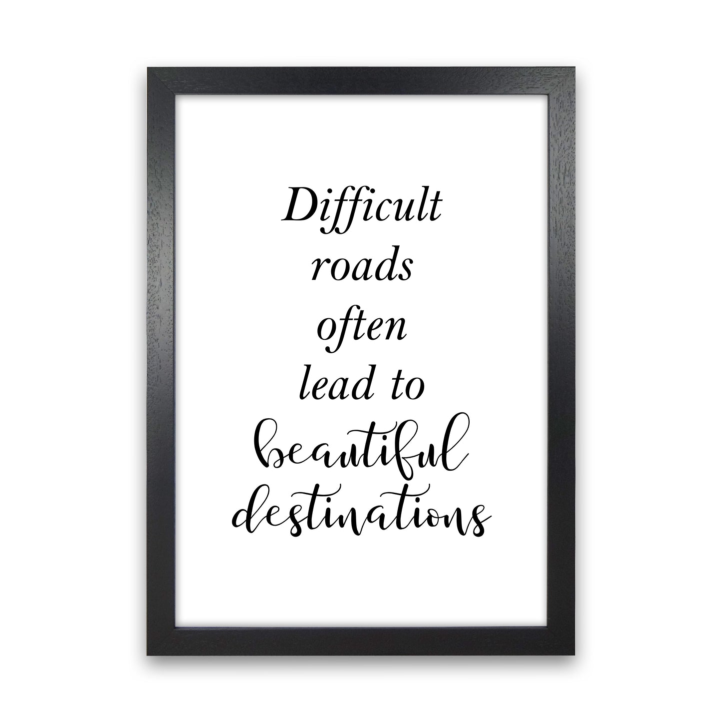 Difficult Roads Art Print by Pixy Paper Black Grain