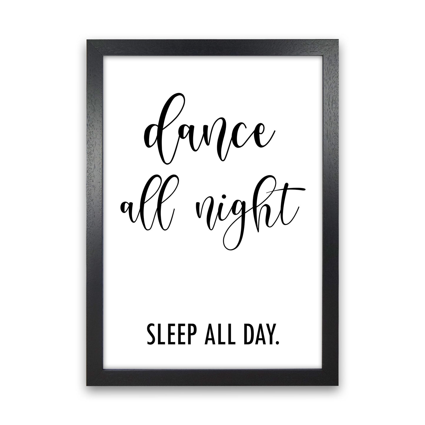 Dance All Night Art Print by Pixy Paper Black Grain